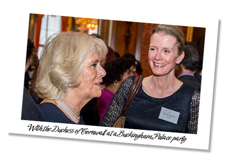 Me with the Duchess of Cornwall at a Buckingham Palace party